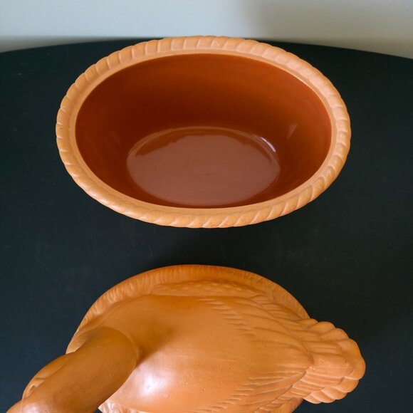 Brique Ware Terra Cotta Duck Casserole Dish Rustic Covered Bakeware Vintage - Picture 7 of 10